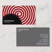 Carte De Visite Panneau semi-cercle (points) - Rouge rubis (Devant / Derrière)