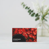 Carte De Visite Panneau semi-cercle (points) - Tulipes rouges (Debout devant)