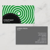 Carte De Visite Panneau semi-cercle (points) - Vert herbe spirale (Devant / Derrière)