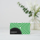 Carte De Visite Panneau semi-cercle (points) - Vert herbe spirale (Debout devant)