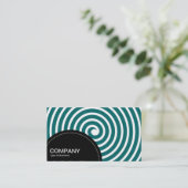 Carte De Visite Panneau semi-cercle (points) - Vert mousse spirale (Debout devant)