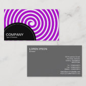 Carte De Visite Panneau semi-cercle (points) - Violet spirale (Devant / Derrière)