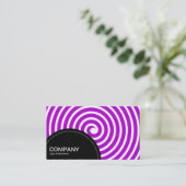 Carte De Visite Panneau semi-cercle (points) - Violet spirale (Debout devant)