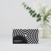 Carte De Visite Panneau semi-circulaire (points) - Spirale noire ( (Debout devant)
