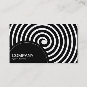 Carte De Visite Panneau semi-circulaire (points) - Spirale noire (