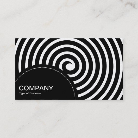 Carte De Visite Panneau semi-circulaire (points) - Spirale noire ( (Devant)