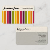 Carte De Visite Panneau supérieur - Bandes de couleurs 03 (Crème C (Devant / Derrière)