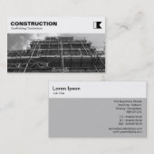 Carte De Visite Panneau supérieur - Construction - Échafaudage N&B (Devant / Derrière)