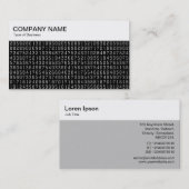 Carte De Visite Panneau supérieur - Numéros aléatoires - Blanc sur (Devant / Derrière)