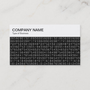 Carte De Visite Panneau supérieur - Numéros aléatoires - Blanc sur