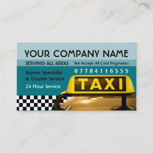 Carte De Visite Panneau Taxi Cabine Avec Tarifs Aéroport Et Statio