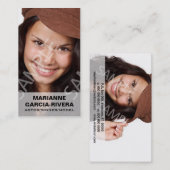 Carte De Visite Panneau transparent blanc de Headshots d'acteur (Devant / Derrière)