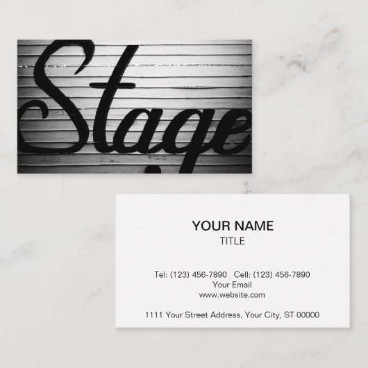 Carte De Visite Panneau Vintage "Stage" (Devant / Derrière)