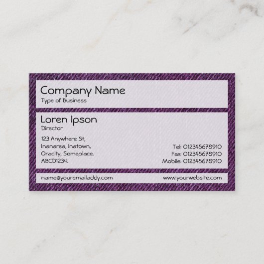 Carte De Visite Panneaux 02 - Denim violet (Devant)