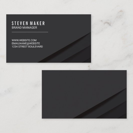 Carte De Visite Panneaux Abstraits noirs (Devant / Derrière)