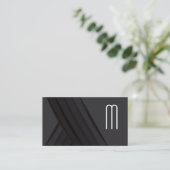 Carte De Visite Panneaux Abstraits noirs | Monogramme (Debout devant)