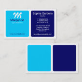 Carte De Visite Panneaux - Bleu foncé, Bleu clair et Blanc (Devant / Derrière)