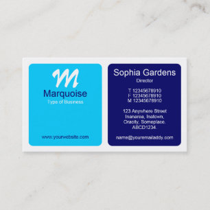 Carte De Visite Panneaux - Bleu foncé, Bleu clair et Blanc