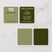 Carte De Visite Panneaux - Brown vert, kaki, crème et blanc (Devant / Derrière)