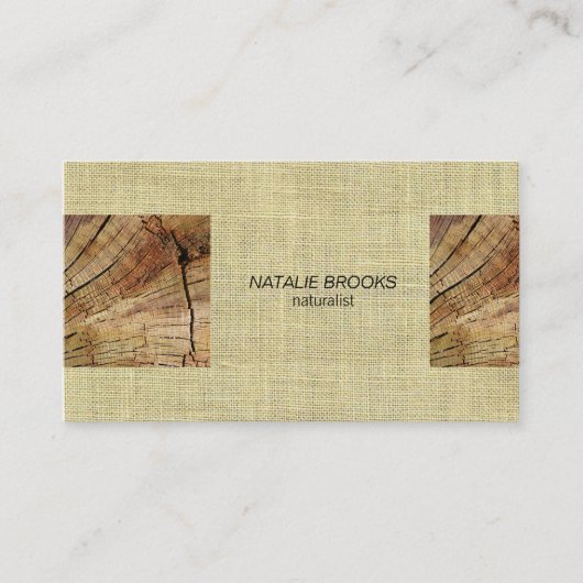 Carte De Visite Panneaux de bois et linge (Devant)