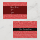 CARTE DE VISITE PANNEAUX DE MODE ROUGE (Devant / Derrière)