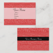 CARTE DE VISITE PANNEAUX DE MODE ROUGE (Devant / Derrière)