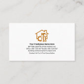 Carte De Visite Panneaux d'outils de bricolage de construction cré (Dos)