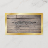 Carte De Visite Panneaux en bois | Bordure or (Dos)