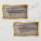 Carte De Visite Panneaux en bois | Bordure or (Devant / Derrière)