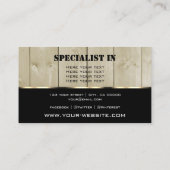 Carte De Visite Panneaux en bois Brown clair Grain Chic (Dos)