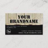 Carte De Visite Panneaux en bois Brown clair Grain Look et logo (Dos)