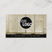 Carte De Visite Panneaux en bois Brown clair Grain Look et logo (Devant)
