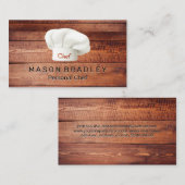 Carte De Visite Panneaux en bois | Chef Casquette (Devant / Derrière)