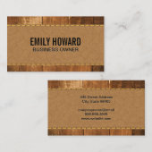 Carte De Visite Panneaux en bois | Cuir pointu (Devant / Derrière)