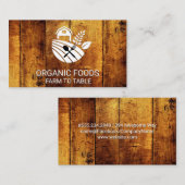 Carte De Visite Panneaux en bois | Icône de ferme rustique (Devant / Derrière)