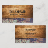 Carte De Visite Panneaux en bois | Métal rouillé (Devant / Derrière)