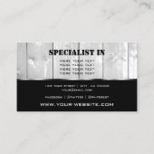 Carte De Visite Panneaux en bois noir et blanc Cool Grain (Dos)