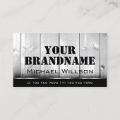 Carte De Visite Panneaux en bois noir et blanc Cool Grain (Devant)