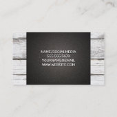 Carte De Visite Panneaux en bois | Texture noire (Dos)