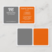 Carte De Visite Panneaux - gris et orange (Devant / Derrière)