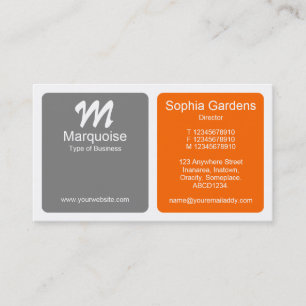 Carte De Visite Panneaux - gris et orange