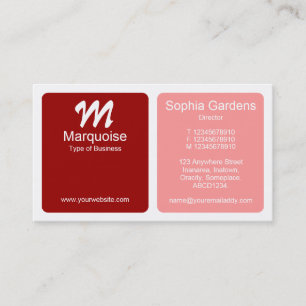 Carte De Visite Panneaux - Marron, Rose Chaud et Blanc
