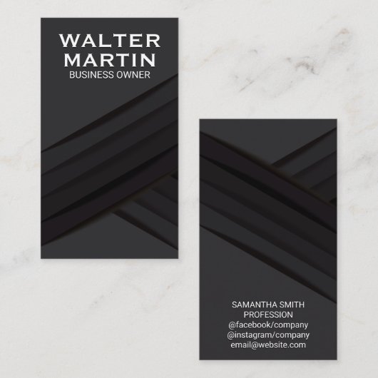 Carte De Visite Panneaux noirs (Devant / Derrière)