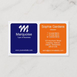 Carte De Visite Panneaux - Orange, Bleu foncé et Blanc