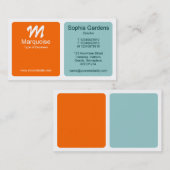 Carte De Visite Panneaux - orange et bleu clair vert (Devant / Derrière)