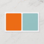 Carte De Visite Panneaux - orange et bleu clair vert (Dos)