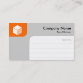 Carte De Visite Panneaux - orange et gris (Dos)