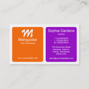 Carte De Visite Panneaux - orange et violet
