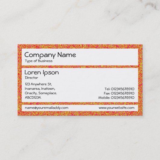 Carte De Visite Panneaux - Orange Marbling (Devant)