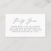 Carte De Visite Panneaux & Palomas Taille de lingerie Insertion (Dos)